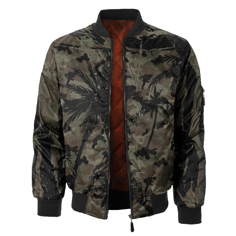 Casual Men's Bomber JacketsPalm Camo Bomber Jacket