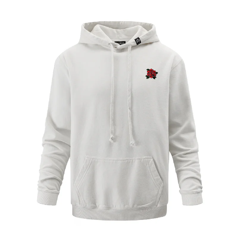 Warm Men's Thermal HoodiesRed Rose Embroidered Hoodie