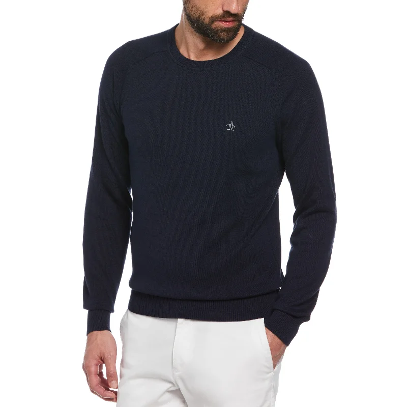 Men's Sweaters with Flat-Front DesignsRaglan Crew Neck Sweater