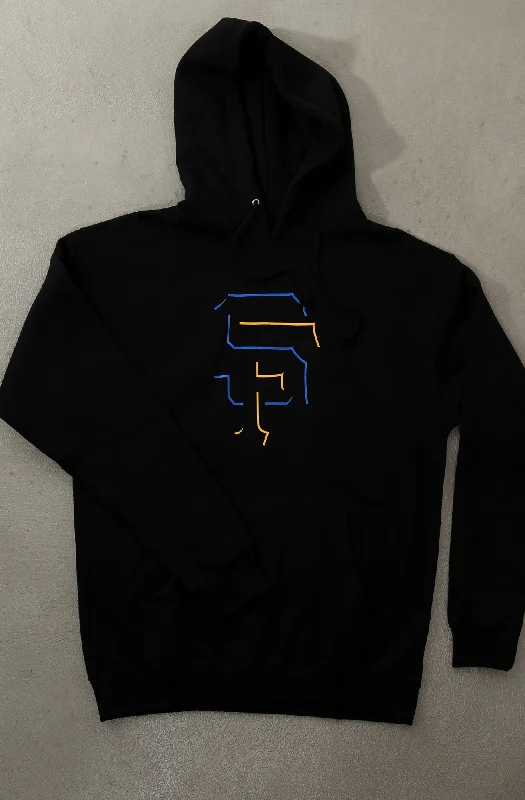 Men's Hoodies with Contrast Fabric PanelsSF Eclipse (Men's Black/Royal Hoody)