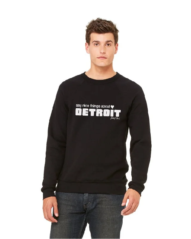 Men's Hoodies for Outdoor ActivitiesSay Nice Things About Detroit Sweatshirt - Black