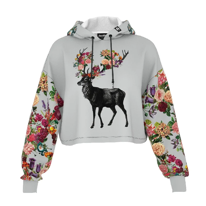 Men's Hoodies for Mild WeatherSpring Itself Deer Cropped Hoodie