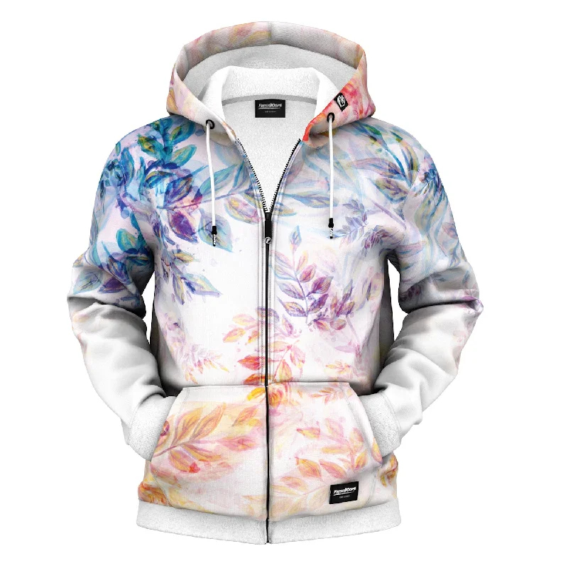 Men's Hoodies with Embroidered PatchesSunset Bloom Zip Up Hoodie