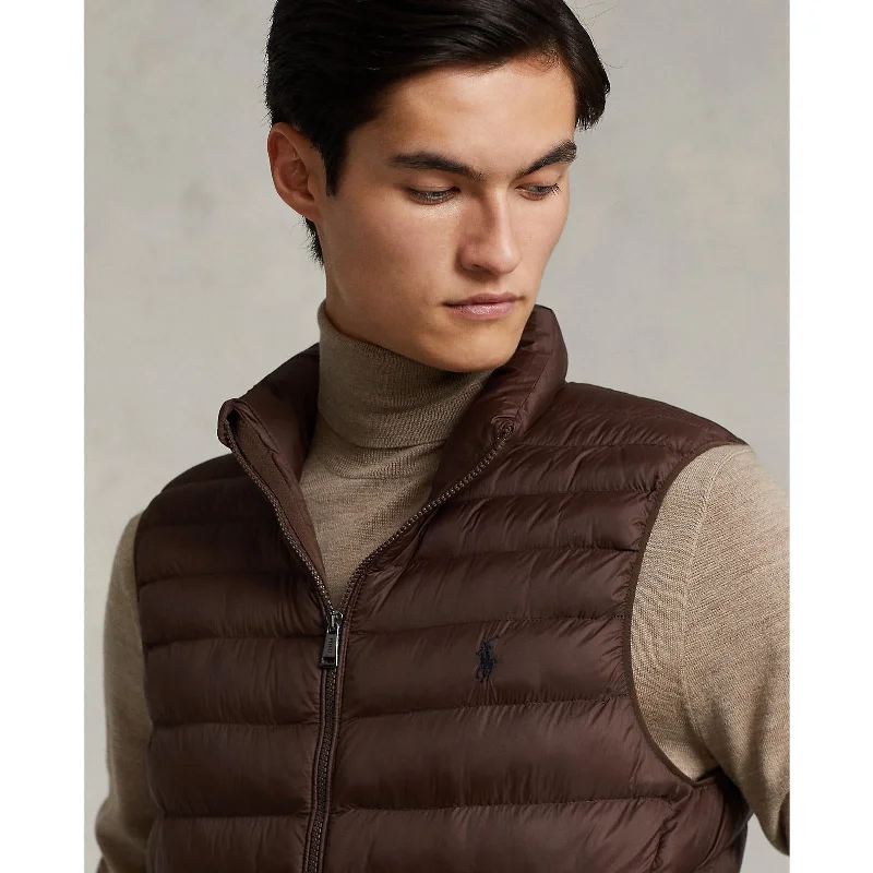 Men's Coats for SnowboardingPackable Puffer Vest - Dark Brown