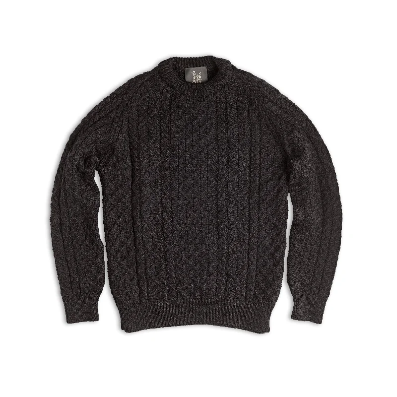 Men's Sweaters with Button-Down PlacketsThe Traditional Wool Cable Knit Navy Jumper