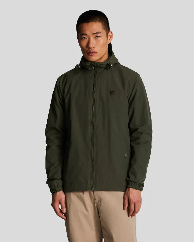 Men's Coats for Tall MenTonal Eagle Zip Through Hooded Jacket