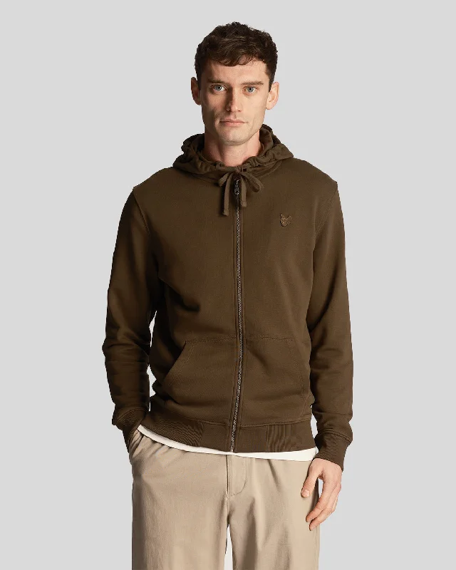 Men's Hoodies with Water-Repellent FabricTonal Eagle Zip Through Hoodie