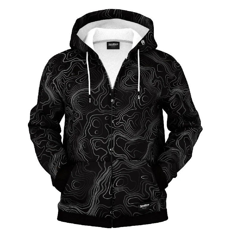 Trendy Men's Patterned HoodiesTopographical Zip Up Hoodie