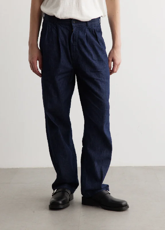 Men's Jeans for a Night OutTwo Tuck Denim Wide Trousers