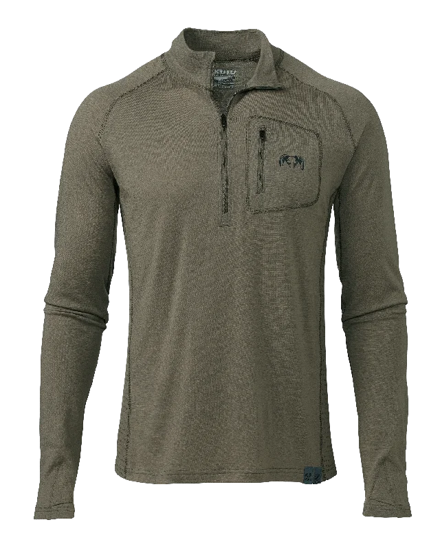 Men's Shirts with Rounded HemlinesULTRA Merino 145 Zip-T Hunting Shirt | Ash