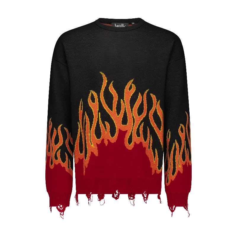 Men's Sweaters with SnapsUP IN FLAMES SWEATER