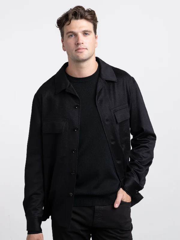 Cool Men's Pea CoatsBlack Oasi Cashmere Alba Overshirt