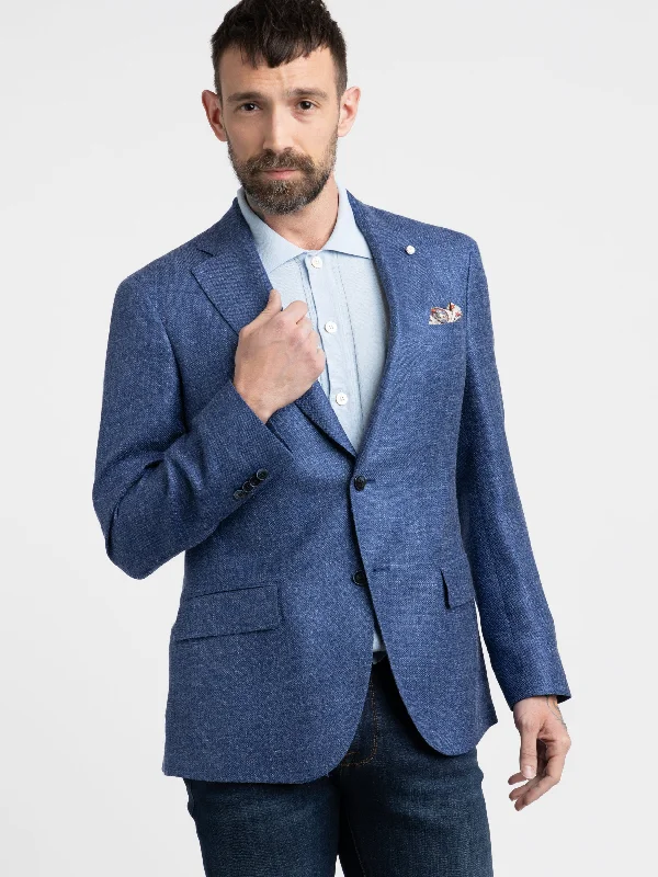 Men's Coats for SpringBlue Linen Sport Jacket