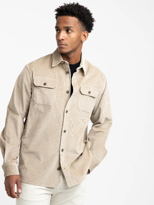 Men's Coats without LiningBrown Velvet Overshirt