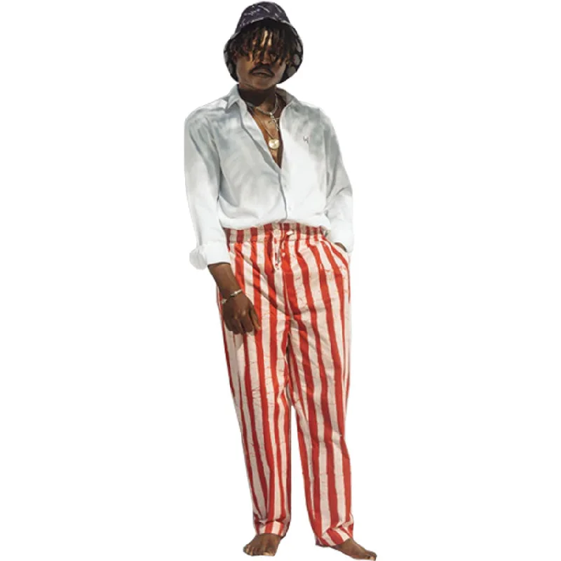 Men's Low-Waisted Pants for a Casual VibeAGA CULTURE Emela Red Hand Drawn Stripe Straight Cut Trouser