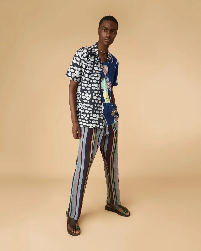 Casual Men's ChinosFaka Camp-Collar Shirt and Lamidi Asooke Trousers