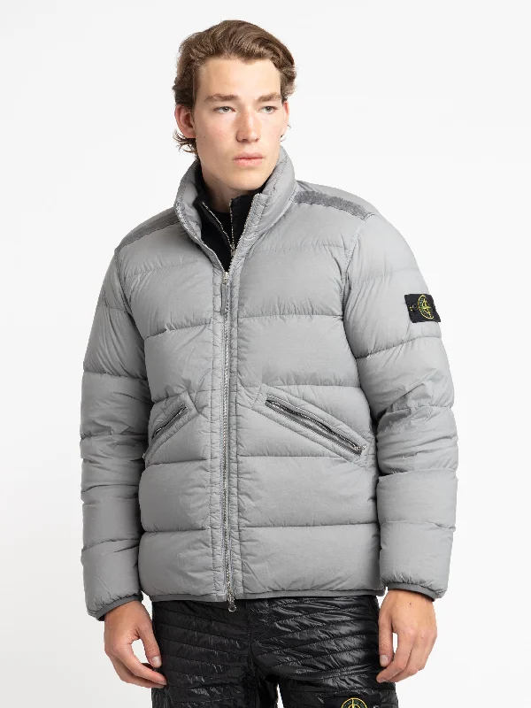 Men's Coats for Outdoor ActivitiesGuibbotto Grey Seamless Tunnel Nylon Down-TC Jacket