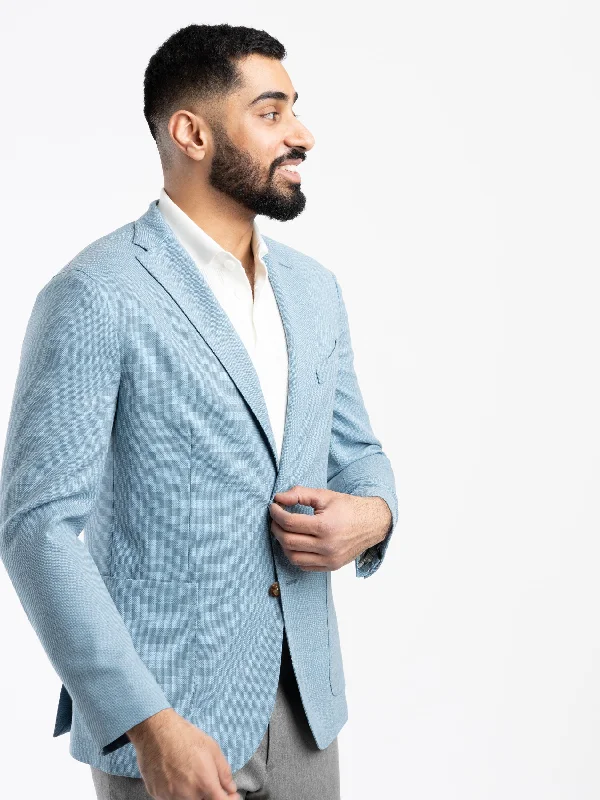 Men's Coats for Big and TallLight Blue Wool K-Jacket