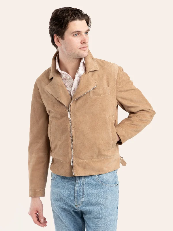 Men's Coats with Vintage StyleLight Brown Biker Leather Jacket