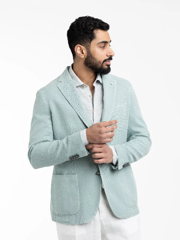 Men's Coats with Reflective StripesLight Green Garment-Dyed Sport Jacket