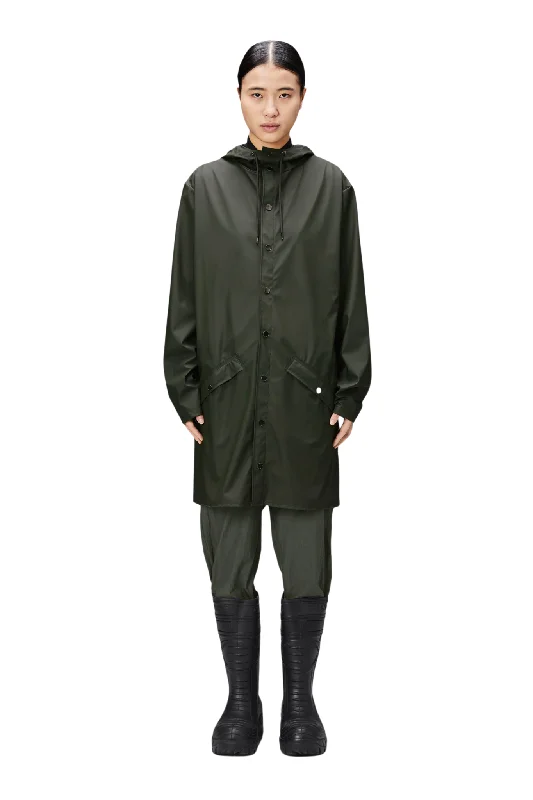 Men's Coats with Hand WarmersLong Jacket in Green