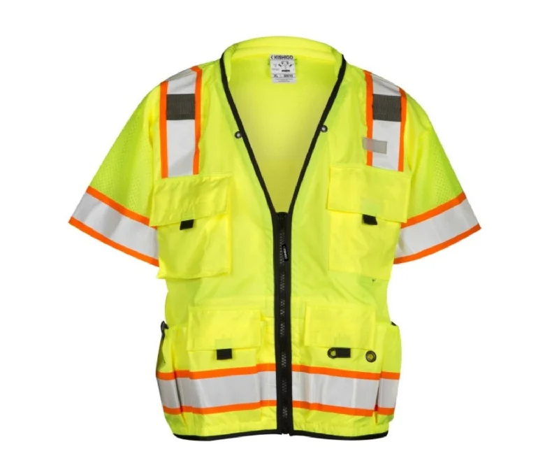 Men's Coats with Velcro ClosuresML Kishigo C3 Professional Surveyors 6-Pocket Safety Vest