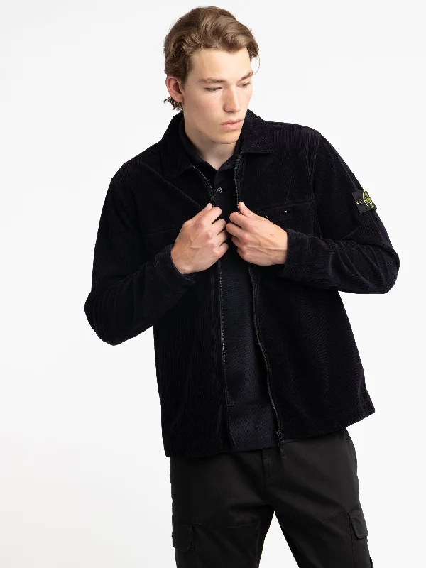 Men's Coats for Casual WearNavy Full Zip Corduroy Jacket