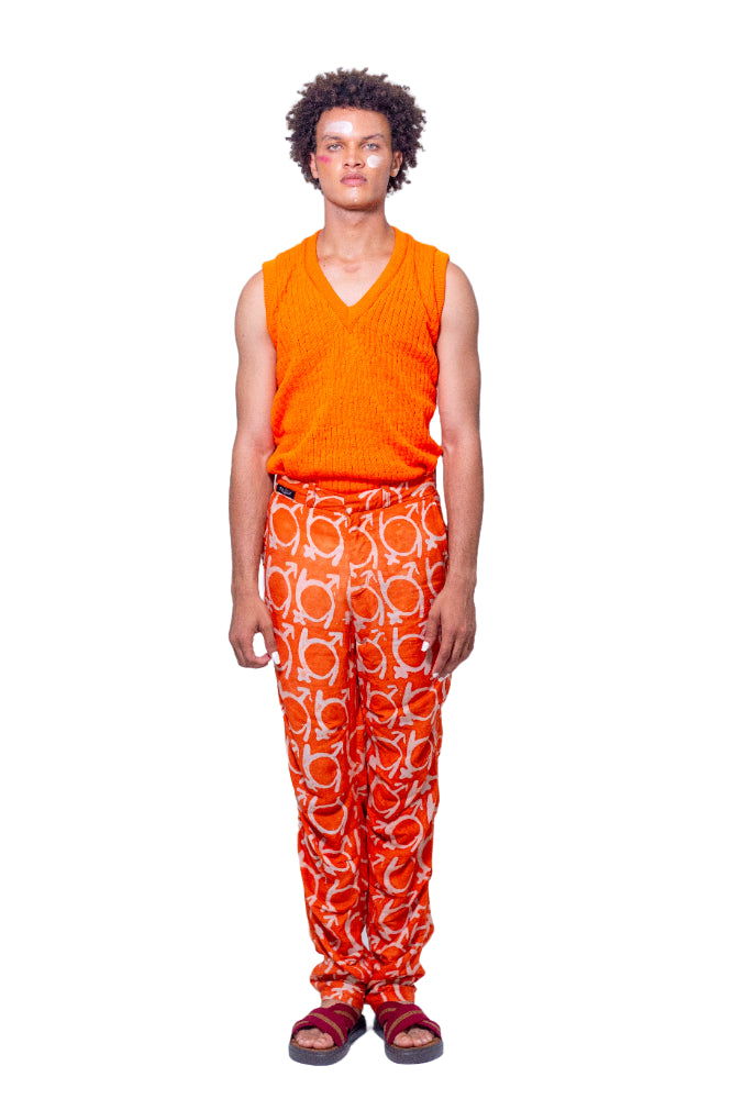 Men's Bike Shorts for CyclingOda Ruched Pant - Orange