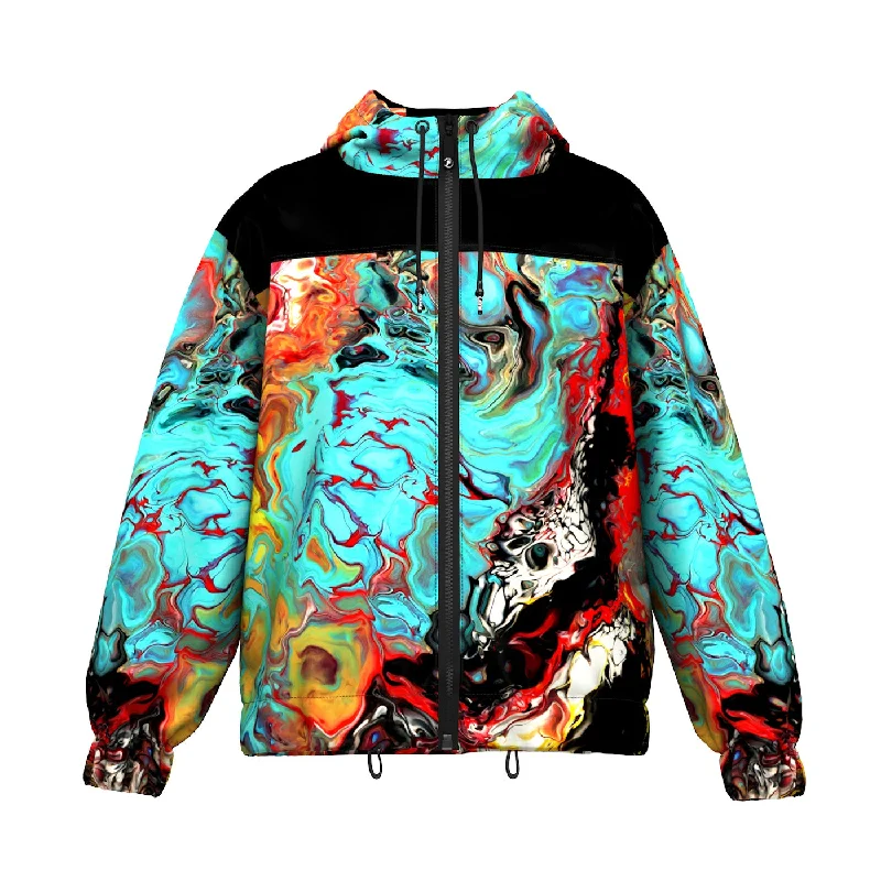 Men's Coats with Magnetic ClosuresOil Painting Windbreaker