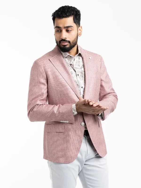 Men's Coats for City WearPink Wool-Silk Sport Jacket