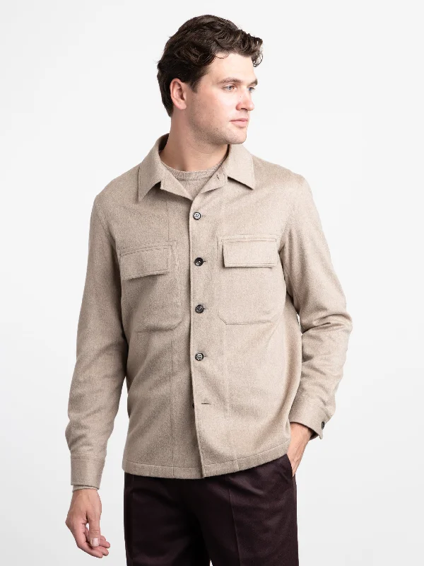 Lightweight Men's WindbreakersBrown Oasi Cashmere Overshirt