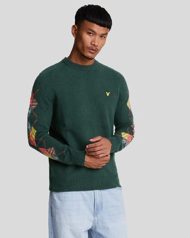 Relaxed-Fit Men's SportswearArgyle Sleeve Jumper