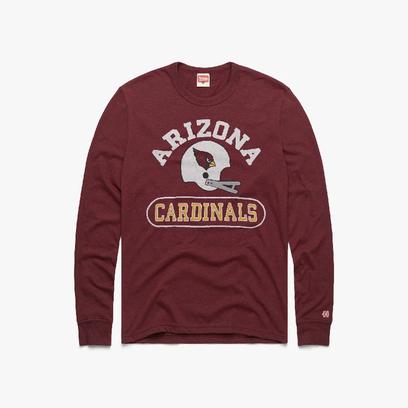 Men's Shirts with Hook-and-Loop ClosuresArizona Cardinals Throwback Helmet Long Sleeve Tee