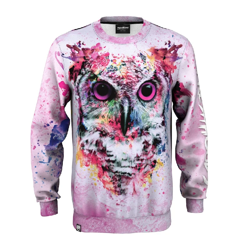 Quick-Drying Men's SportswearArtistic Owl Sweatshirt