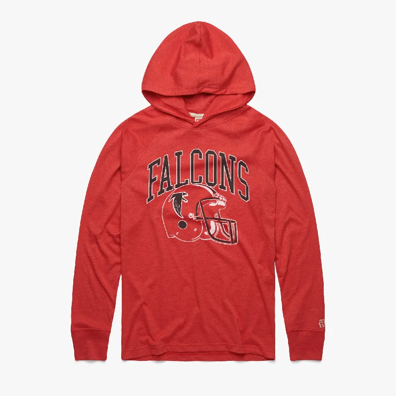 Men's Shirts with Button-Down CollarsAtlanta Falcons Helmet Retro Lightweight Hoodie