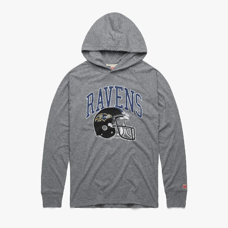 Men's Shirts with Contrast StitchingBaltimore Ravens Helmet Lightweight Hoodie