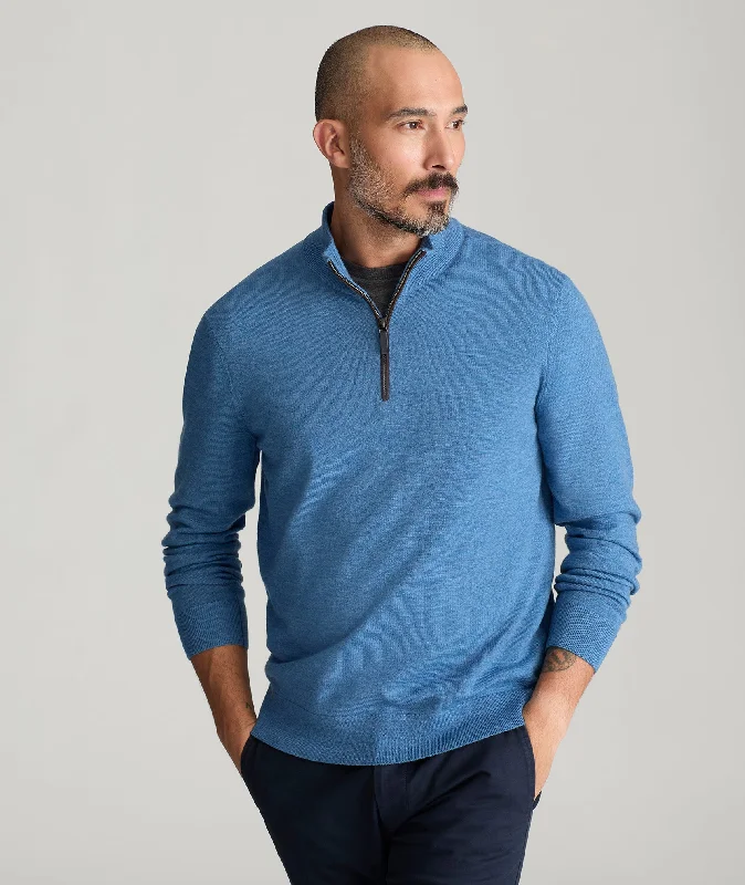 Basketball-Inspired Men's SportswearMerino Wool Quarter-Zip Sweater