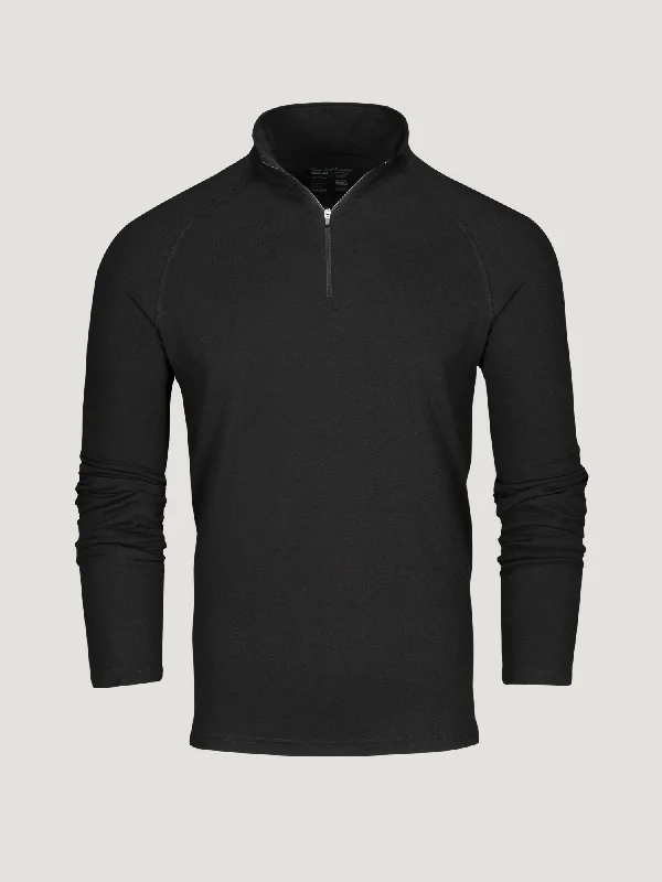 Thermal and Moisture-Wicking Men's SportswearBlack Performance Quarter Zip