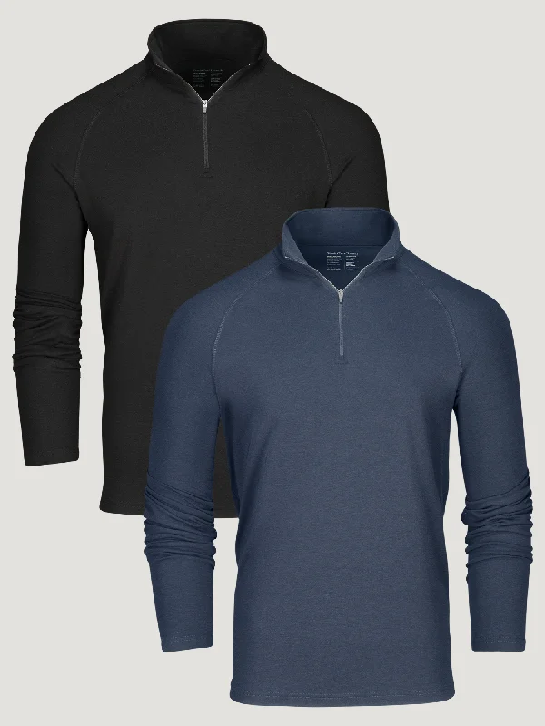 Stylish and Weather-Resistant Men's SportswearBold Performance Quarter Zip 2-Pack