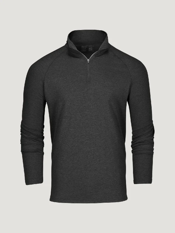 High-Quality Odor-Resistant Men's SportswearCharcoal Performance Quarter Zip