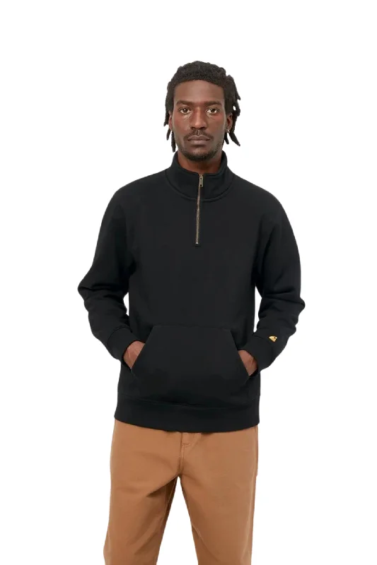 Gym-Ready Men's SportswearChase Neck Zip Sweatshirt in Black