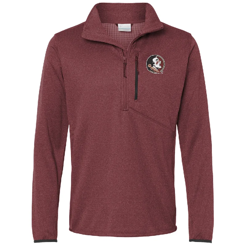 Solid-Colored Men's ShirtsColumbia Men's Seminole Logo Park View Fleece Half Zip - Garnet