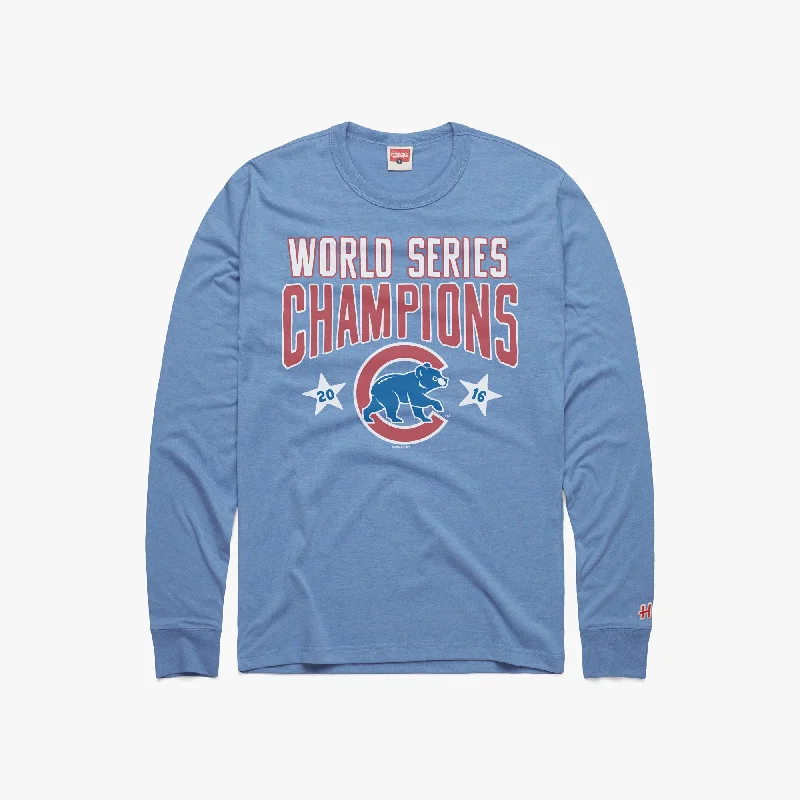 Men's Shirts with Mandarin CollarsCubs World Series Champs 2016 Long Sleeve Tee