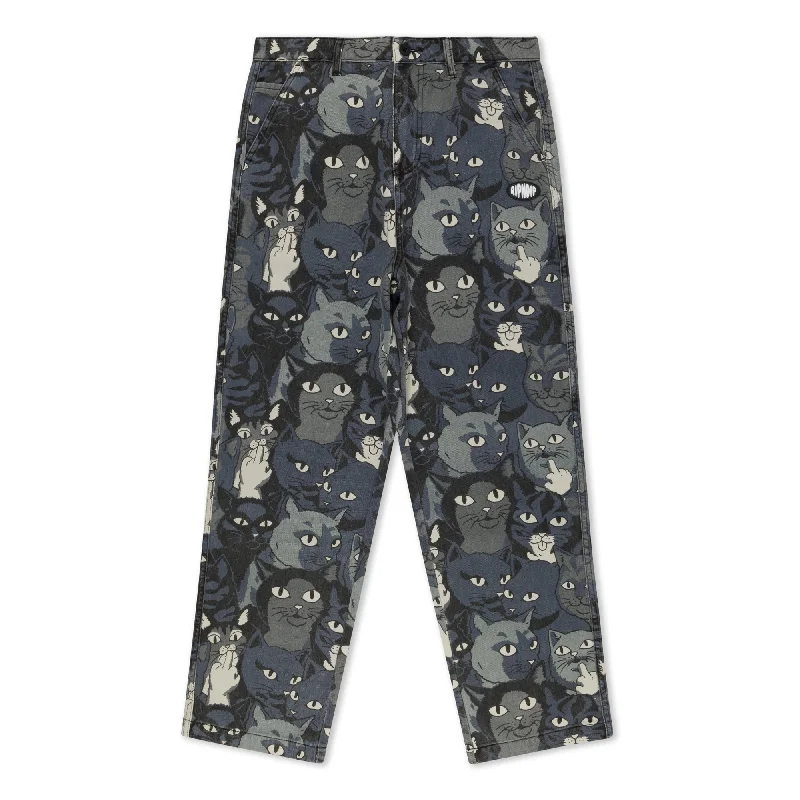 Men's Patterned Pants with Animal PrintsFamily Tree Denim Pants (Black)