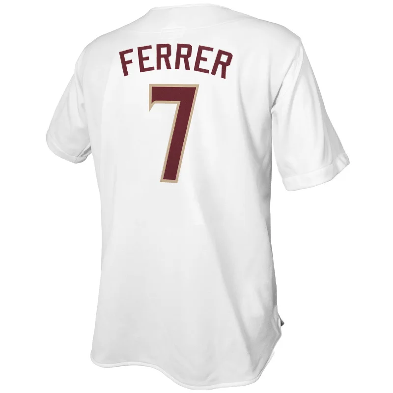 Quick-Drying Lightweight Men's SportswearRetro Brand Jaime Ferrer #7 Baseball Jersey - White