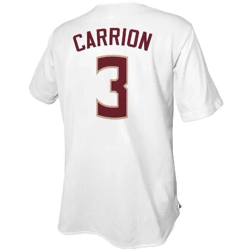 Modern Casual Men's SportswearRetro Brand Jordan Carrion #3 Baseball Jersey - White