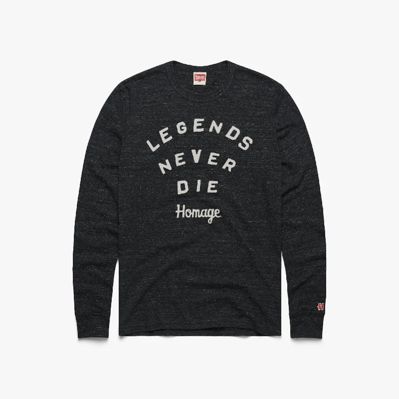 Men's Shirts with Cowl NecksLegends Never Die Long Sleeve Tee