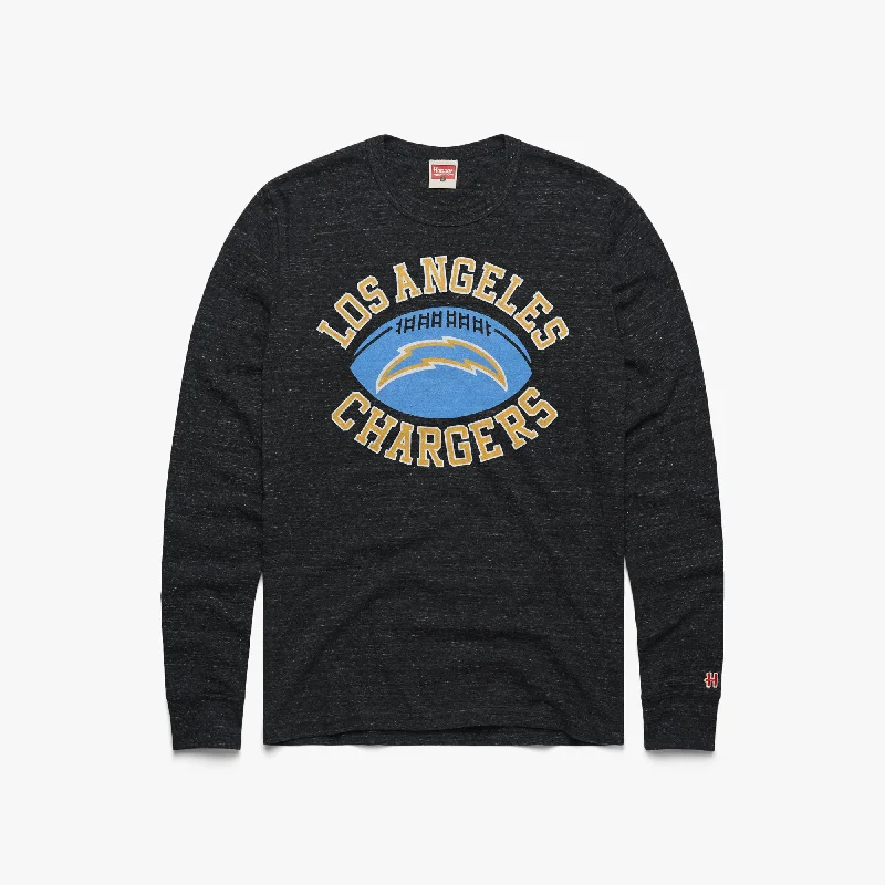 Men's Shirts with Animal PrintsLos Angeles Chargers Pigskin Long Sleeve Tee