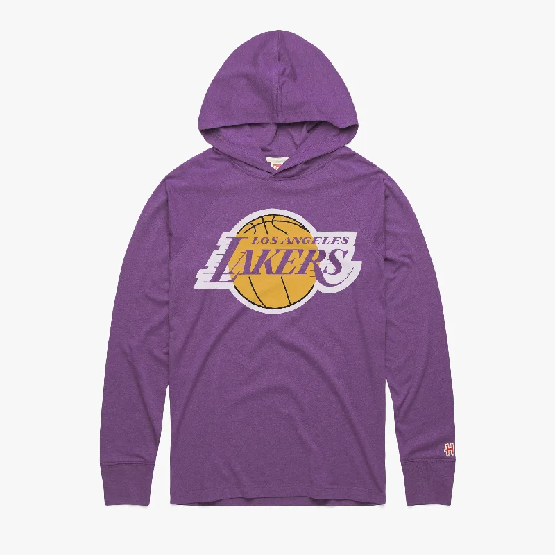 Men's Shirts with Embellished HemlinesLos Angeles Lakers Logo Lightweight Hoodie