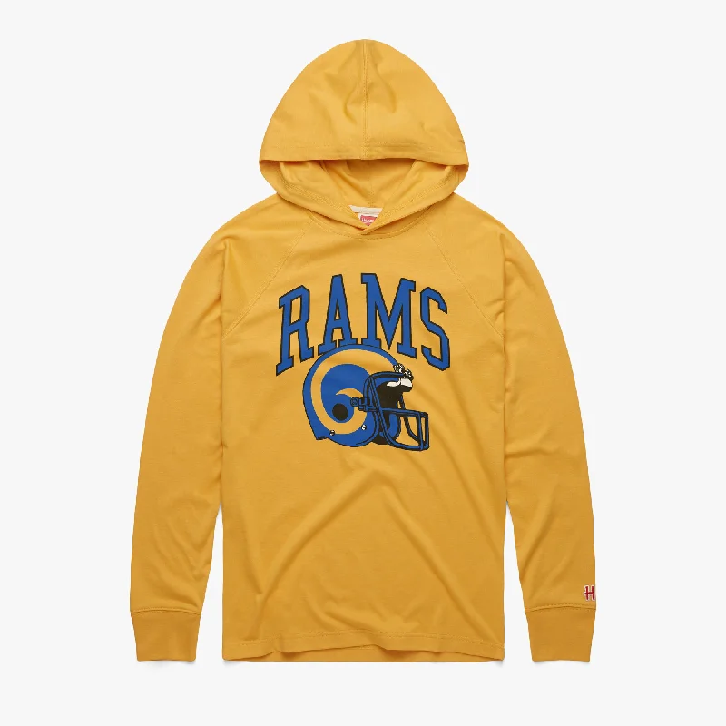 Men's Shirts with Animal PrintsLos Angeles Rams Helmet Retro Lightweight Hoodie